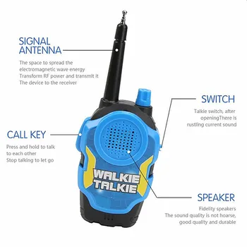 O Pereche 50M Walkie Talkie Mini Handheld Portabil Doi-Way Radio Jucărie pentru Copii Pentru Copii în aer liber, Interfon Jucărie Cu Cutie de Original 3