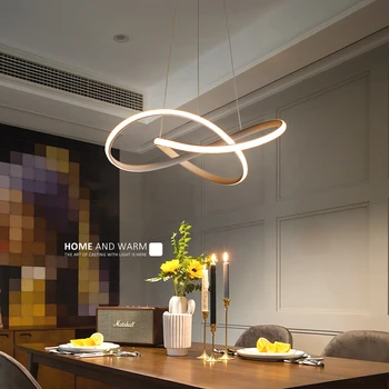 Post Modern Neregulate LED-uri de iluminat Candelabru din Aluminiu Acrilic Plafon Lampă de Agățat Sala de Mese Pandantiv Restaurant Suspensie Lumina 3
