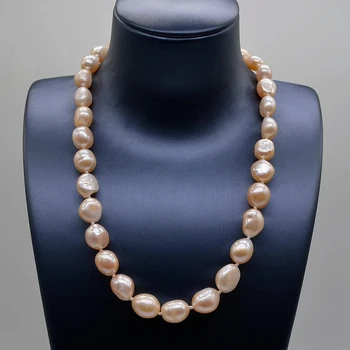 Roz neregulate colier de perle naturale baroc pearl, simplu lucrător de birou bijuterii, doamnelor colier de perle 3