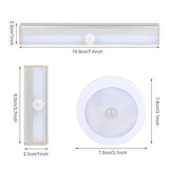 Senzor de mișcare fără Fir, Lumini de Noapte Decor Dormitor LED Lumina Detector de Perete Decorativ, Lampa Scara Dulap Cameră Culoar de Iluminat 3