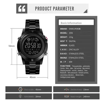 SKMEI Sport Nou Ceas Inteligent Bărbați Viață Impermeabil Nici o Taxă Rezistenta Capacitatea de Bluetooth Cale de Mișcare Reloj Inteligente Smartwatch 3