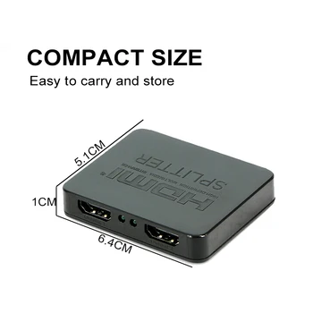 Splitter-ul HDMI 1 Intrare-2 Ieșire HDMI Splitter Switcher Cutie Hub Suport 4KX2K 3D 2160p1080p pentru XBOX360 PS3/4/5 3