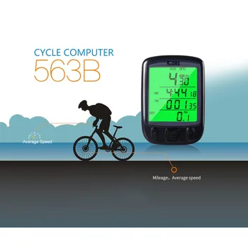 Sunding SD 563B Impermeabil de Calculator pentru Biciclete cu LCD Display Ciclism Biciclete Kilometraj Vitezometru lumina de Fundal Verde Nou 2020 Dropshipping 3