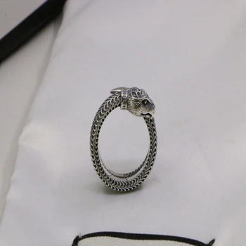 Superba stil retro Trei-dimensional regele șarpe dungă ring S925 argint Bijuterii Originale de Înaltă calitate, Logo-ul cadou 3