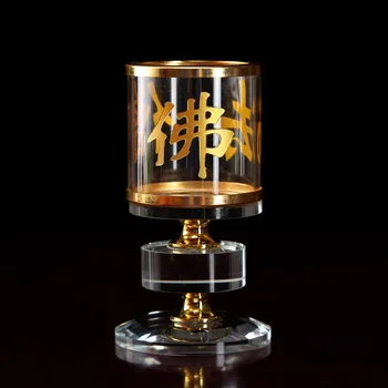 Traditonal Chineză Lotus de Cristal Lampă pentru Decor Acasă Buddha Șapte Stele Sfeșnic Activitate Religioasă Suport Lumanare 3