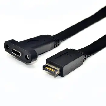 USB 3.1 Panoul Frontal Tip Antet de E Male La USB-C Tip C de sex Feminin de Expansiune Cablu 30cm, Placa de baza Calculator Conector de Sârmă Cablu de Linie 3