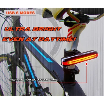 USB Reîncărcabilă Lumina Bicicleta Ciclism LED Stop Impermeabil Bicicleta Fata-Spate, Coada Lumina Farurilor din Spate Lampă de Avertizare Luz Bicic 3