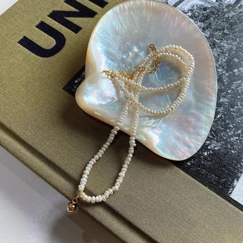Vintage Simplu Delicat Minimalist Real Pearl Colier În Formă De Inimă/Shell Pandantiv Cravată Colier 2020 Nou Adevarata Perla Bijuterii 3