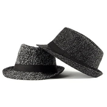 Wuaumx Brand NOU Toamna Iarna Fedoras Pălărie Pentru bărbați tricotate de Sus Jazz Pălării Bărbați Femei Retro Pălărie Panama Clasic Bowler Capace de Bumbac 3