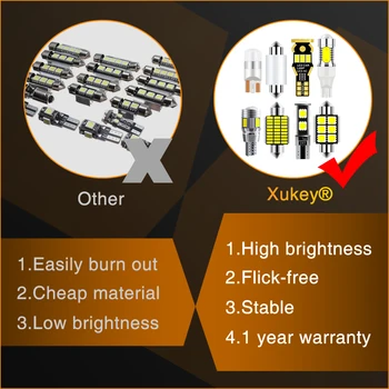 Xukey 9pcs Interior Auto Lumini cu LED-uri Kit se Potrivesc Pentru Honda Civic MK8 2006 2007 2008 2009 2010 2011 Dom Portbagaj Lampa plăcuței de Înmatriculare Becuri 3
