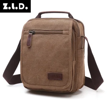 Z. L. D. Noi verticală panza de sac de școală înaltă calitate, sac de mesager militare geantă de umăr mare capacitate geantă de mână de mici pătrate sac 3