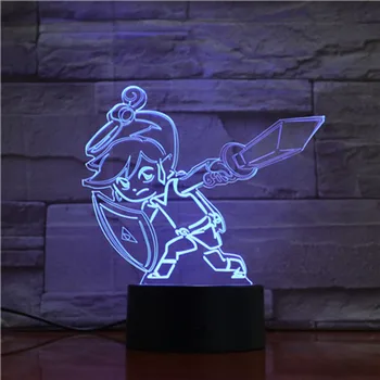 Zelda 3D LED Lumina de Noapte În 7 Culori Schimbare Lampa Decor Cameră de Acțiune Figura Jucărie Pentru Ziua de nastere Cadou de Crăciun 3
