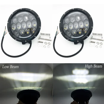 105W led lumina de lucru Hi Low Beam off-Road 4WD 4x4 LED Drl Lampa de 7 inch rotund cu led-uri faruri Pentru Jeep Toyota Pickup Rulotă 4