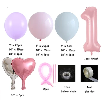 118pcs Macaron Balon Lanț Kit Oh Baby shower Băiat Sau Fată Balon Arc Kit Balon Ghirlanda Este prima mea zi de naștere baloane Set 4