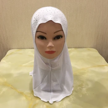 2-7 Ani Fete Vechi Cristal De Cânepă Fata Vălului Musulman Hijabs Capace Frumoase Diamante De Floarea-Soarelui Instant Hijabs Pentru Fata 4