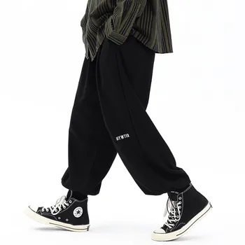 2020 Streetwear Hip Hop Joggeri Bărbați Îmbrăcăminte Harajuku Pantaloni Largi Stil Coreean Haine De Moda Pantaloni Negri De Trening De Sex Masculin Supradimensionat 4