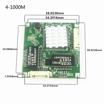 3/4port switch Gigabit module este PCBA bord 3/4port 10/100/1000m de contact port mini switch module din 5 pin cablu 4