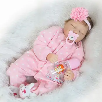 55cm Silicon Renăscut Moale de Dormit Baby Doll Copii Playmate Cadou pentru Fete pentru Copii Jucarii Moale pentru Buchete Papusa Bebe Renaștere Jucărie 4