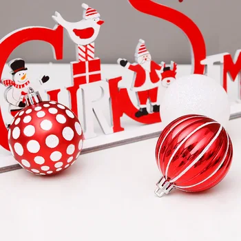 6cm30pc fierbinte de Crăciun, bile de crăciun, decoratiuni pentru casa roșu Pictat pomul de Crăciun Pandantiv adornos de navidad natal decoração 4