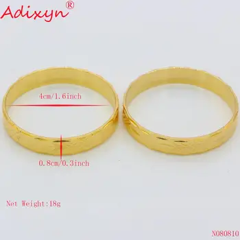 Adixyn Model Decorativ Copil Brățară de Aur de Culoare 7.5$/2 buc Dubai Brățări Pentru Copilul/Copii la Modă Africane, Arabe Bijuterii N080810 4
