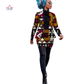 Africa Stil de Femeile din Africa de Îmbrăcăminte Set de Două Piese Costum Rochie pentru Femei Bluze Jacheta andSkirt Bazin Riche Îmbrăcăminte WY3929 4