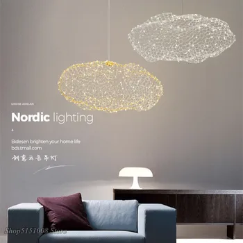 Arta modernă Gol Nor Pandantiv Lumini Nordice Creative înstelat Nor pandantiv lampa de Dormitor, Sufragerie Licurici cu Led Corpuri de iluminat 4