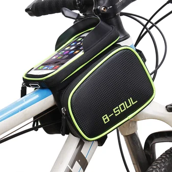 B-SUFLETUL Biciclete Șa Sac de 6.2 inch, rezistent la apa Ciclism Sac de Biciclete de Echitatie Biciclete Accesorii Biciclete Fata Tub Pack Pentru Telefonul Mobil 4