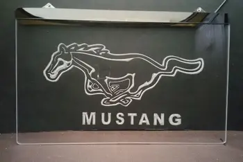 B37 Mustang logo-ul de bere bar, pub, club 3d semne de LED-uri Lumina de Neon Semn 4