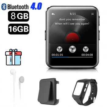 Bluetooth MP3 Ceas cu Ecran Tactil de 8/16GB Clip MP3 Player pentru Rularea Ciclism, Drumeții Suport de Înregistrare,Radio FM 4