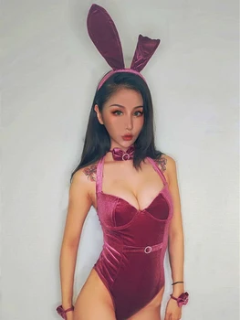 Catifea Iepure Sexy Play Bunny Fata Sex Acasa Erotic Lenjerie Sexy, Uniforme Anime Cosplay Salopeta Ddlg Seară Bunny Costum De Menajera 4