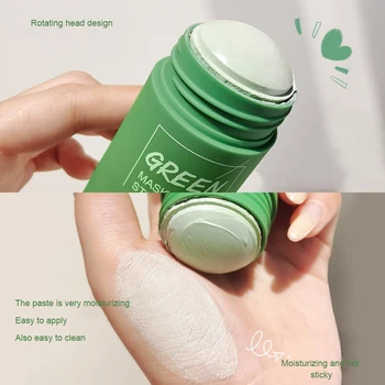 Ceai Verde De Curățare Solid Masca Vinete Purifying Clay Stick Masca De Ulei De Control Anti-Acnee De Noroi Crema De Frumusete De Îngrijire A Pielii Faciale 4