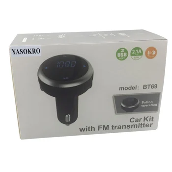 Cele mai recente Car Kit-ul Bluetooth Transmițător FM cu Dual USB port de Încărcare Suport TF Card MP3, play muzica de styling auto pentru iPhone HTC 4