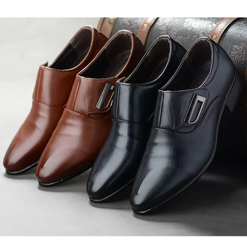 Clasic pentru Bărbați Pantofi Rochie de Moda Elegant Pantofi eleganți Bărbați Aluneca Pe Birou de Bază Pantofi Pentru Barbati Black 4