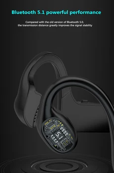 Conducție Osoasă Wireless Bluetooth5.1 set de Căști Stereo pentru Căști Căști pentru Ureche Audio Portabil Video HD cu Sunet de Calitate Pavilioane 4