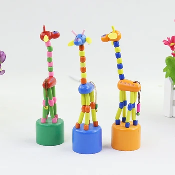 Copii de Inteligență Amuzant de Desene animate Balansoar Girafa Jucarie din Lemn Cifre Drăguț Roman Dans Stand Colorate Jucarii Pentru Copii, Cadouri 4