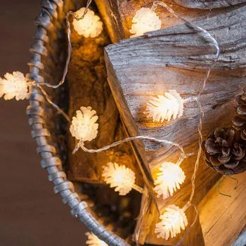 De crăciun, Conuri de Pin LED Șir de Lumini cu Baterii lanterne de Interior Decor în aer liber pentru Acasă Petrecerea de Nunta Grădină 4