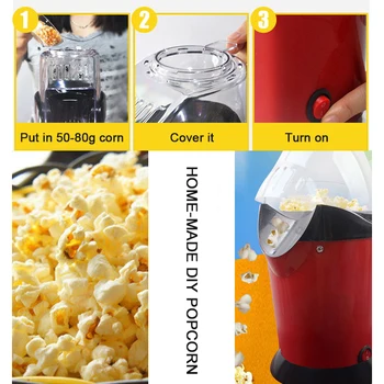 De uz casnic de Popcorn Maker Mașină Automată de Aer Cald cu Microunde Popcorn cu Paharul de Măsurare A Parte Popping Boabe de Porumb 4