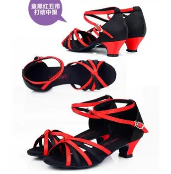 De Vânzare La Cald Pătrat Dans Sală De Bal Dans Latino Pantofi Femei Fete Toc Mic Salsa Pantofi Ieftini Pantofi De Dans Salsa Pentru Femei 4