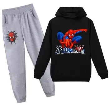 Disney Primăvară Copii Spiderman Îmbrăcăminte 2 buc Hanorace Set de Toamnă Băieți Fete de Moda Bumbac, Hanorace Pantaloni Casual Costum de Jogging 4
