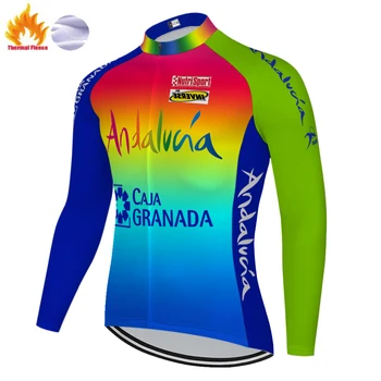 Echipa ANDALUCIA ciclism jersey 2020 Termică Iarna Fleece camisa de ciclismo bicicleta jersey equipamento ciclismo homem 4