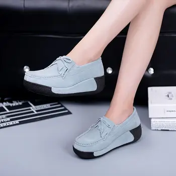Femei Primavara Apartamente Pantofi Platforma Adidasi Pantofi De Piele De Căprioară Franjuri Mocasini Slip On Apartamente Toc Liane Doamnelor Pantofi Mocasini 4