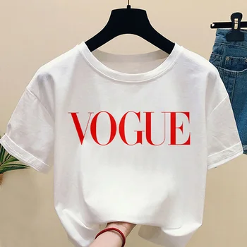 Haine de femei VOGOE Imprimate T-Shirt de Vară pentru Femei Maneci Scurte Agrement Top Tricou Doamnelor Moda alfabetul model Feminin Tricou 4