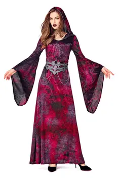 Halloween Cosplay Costum pentru Femei de Epocă Medieval Printesa Cosplay Costum European vrăjitoare Rochie Fancy 4