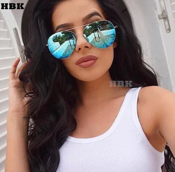 HBK Plat de Top a Crescut de Aur Bărbați Femei Oglindă ochelari de Soare Brand de Moda Designer Cool Ochelari de Soare cu ridicata de sex Feminin 2020 oculos de sol 4