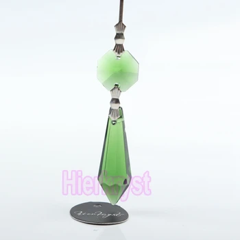 HIERKRYST 100 buc/lot Verde Candelabru cu Cristale de Sticlă Lampă Prisme Părți sloi de gheață Pandantive Suspendate 38mm 1.49