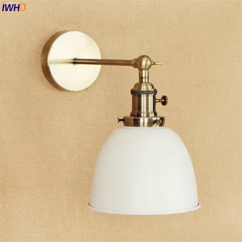 IWHD Alb Alamă Retro, Lumini de Perete Corpuri Sufragerie 4W LED Edison Scara Industrial Light Vintage Braț Lampă de Perete Lamparas 4