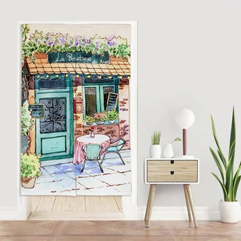 Japoneze Ușa Perdele pictate manual Street View Bucătărie, Dormitor cu Ușă de Partiții Decorative Tesatura Lenjerie Noren Agățat Perdea 4