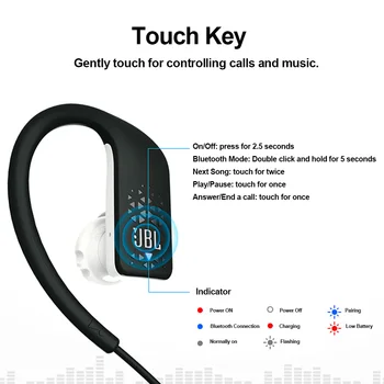 JBL 500 de Prindere fără Fir Bluetooth Casti Sport Căști Căști Sunet de Bas Pavilioane Touch Control Sweatproof Handsfree cu Microfon 4