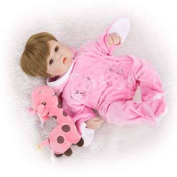 KEIUMI Drăguț 42 cm Silicon Moale Renăscut Baby Dolls de Vinil Păpușă Jucărie Pentru Fata Cosplay Iepure Romper de Moda pentru Copii Cadou de Ziua 4