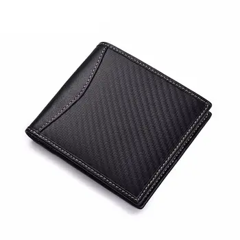 Moda RFID blocking Fibra de Carbon barbati portofele din piele scurte de sex masculin ID titularul cardului de credit, portofel, buzunar, geanta 4